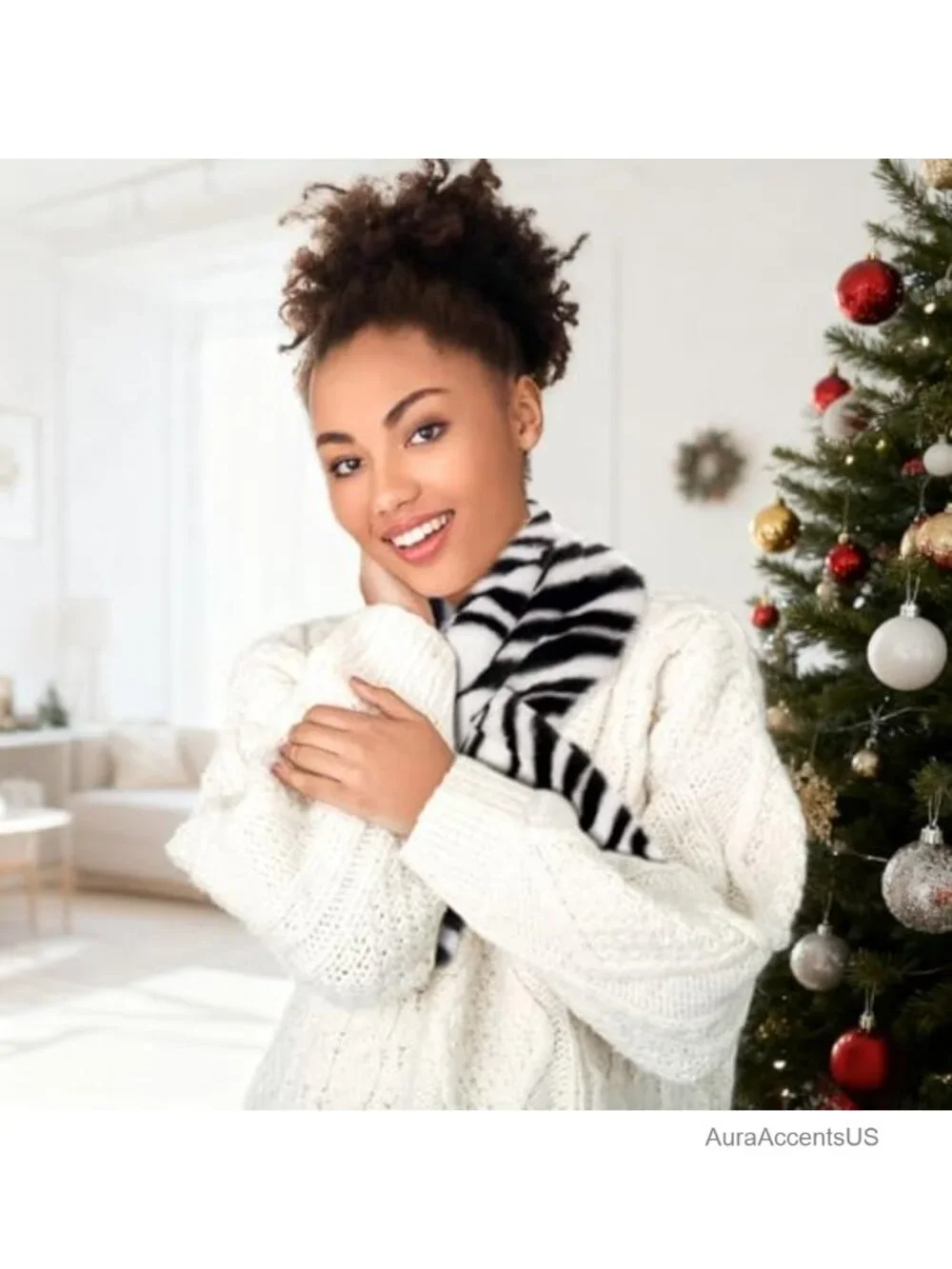 Faux Fur Collar Winter Scarf Women Neck Warmer Loop Scarf